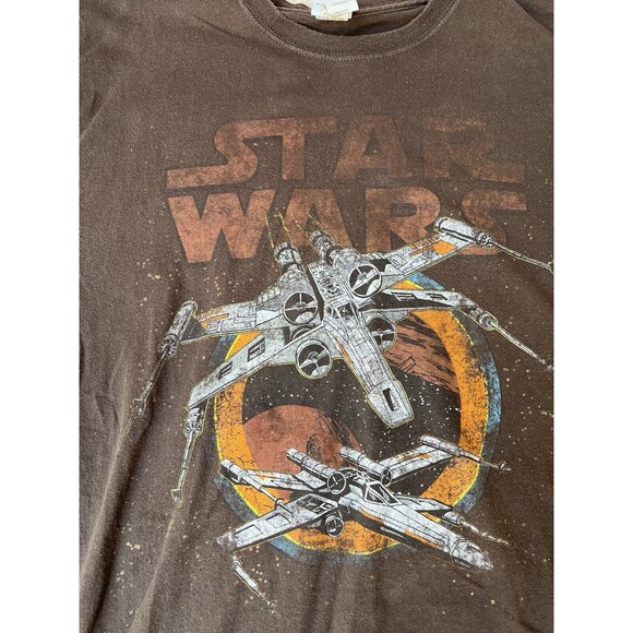 Vintage Star Wars X-Wing Fighter T-shirt All Over Print Mens Size Med Distressed - Picture 6 of 10